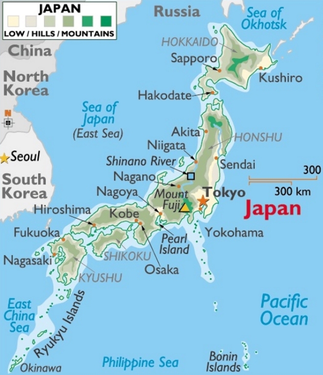 Аэропорты Японии на карте