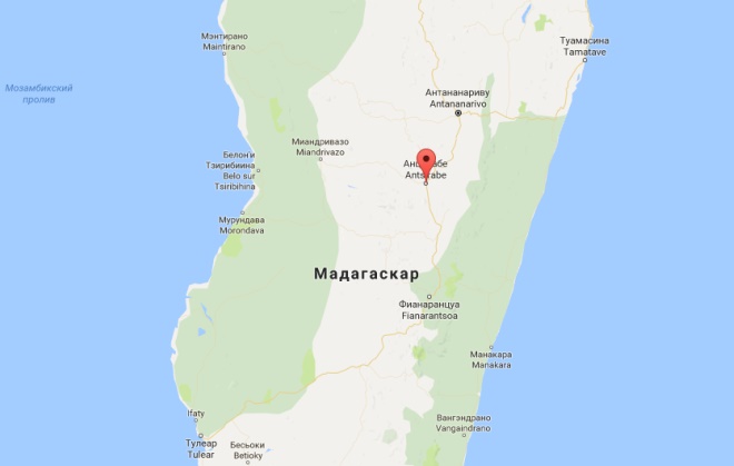 Анцирабе на карте Мадагаскара
