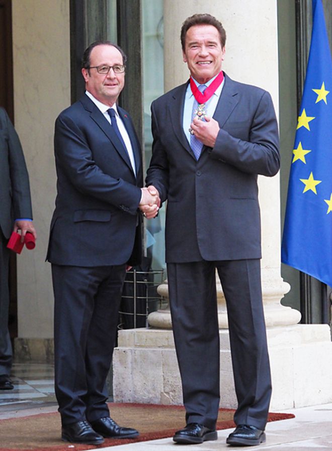 Франсуа Олланд и Арнольд Шварценеггер