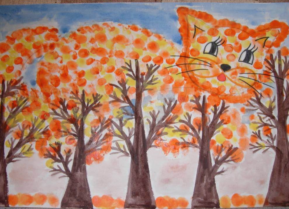 есенни рисунки на детски бои 2