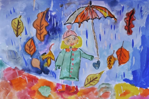 есента пейзаж рисуване деца