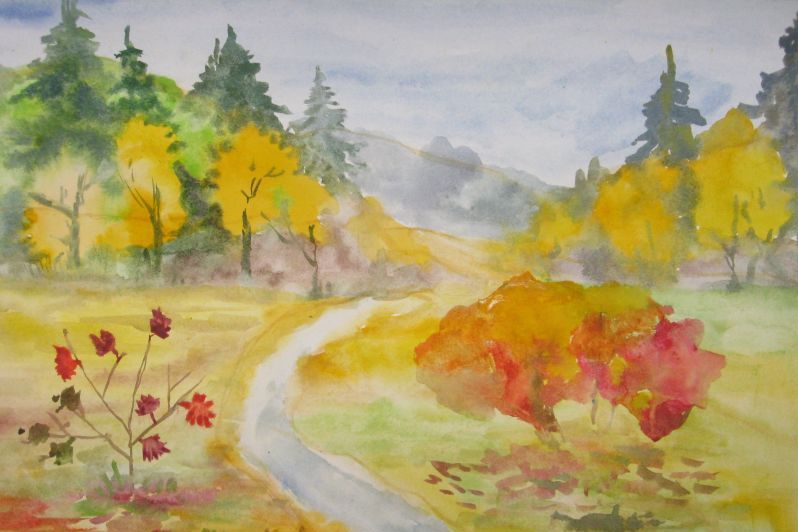 jesienny krajobraz rysujący dzieci 3
