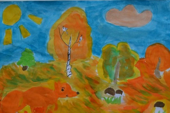 jesienny rysunek pejzażowy dla dzieci 4