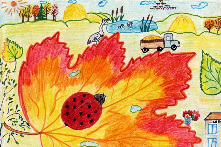 jesen krajolik crtanje za djecu 5