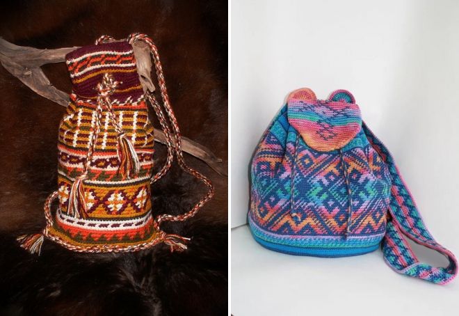 круглые сумки рюкзаки в стиле этно