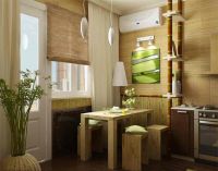 bambusové tapety v interiéru kuchyně