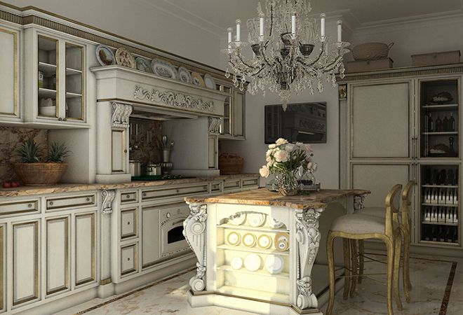 Baroko v interiéru kuchyně