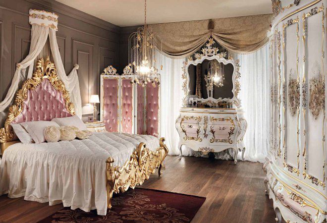 Wnętrze barokowej sypialni