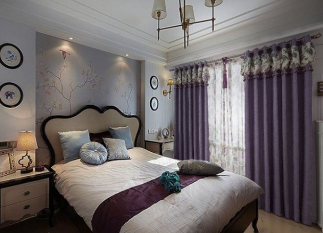 Zasłony w sypialni w stylu Art Nouveau