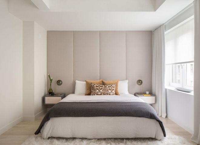 Дизайнът на малък минимализъм в спалнята