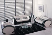 црно-бели дизајн дневне собе 1