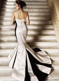 Черна и бяла сватбена рокля 3