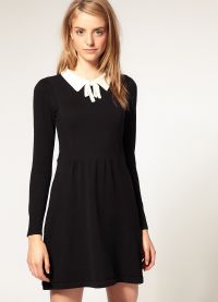 Černé šaty s bílým límcem 8