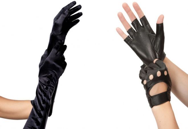dolge črne rokavice