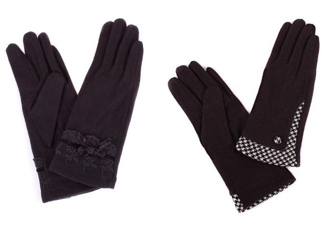 ženske črne rokavice