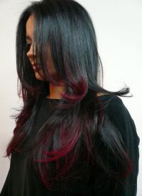 podświetlanie na czarnych, farbowanych włosach 6