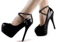 Черни обувки с висок ток 6