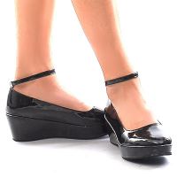 Черен клин обувки 4