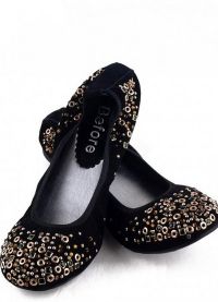 черни велурени балетни обувки 2
