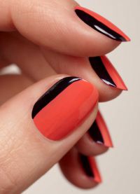 Czarny z czerwonym manicure4