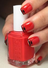 Czarny z czerwonym manicure6