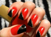 Czarny z czerwonym manicure11