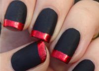 Czarny z czerwonym manicure12