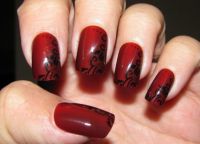 Czarny z czerwonym manicure14