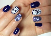 niebieski biały manicure6