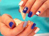 niebieski biały manicure7