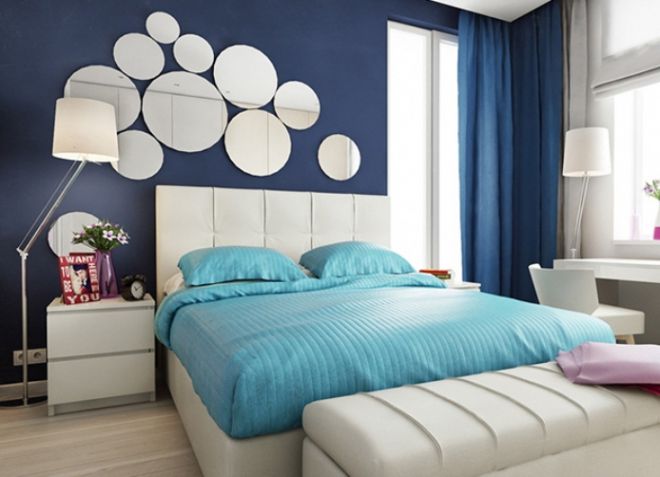 Плаво-плава спаваћа соба