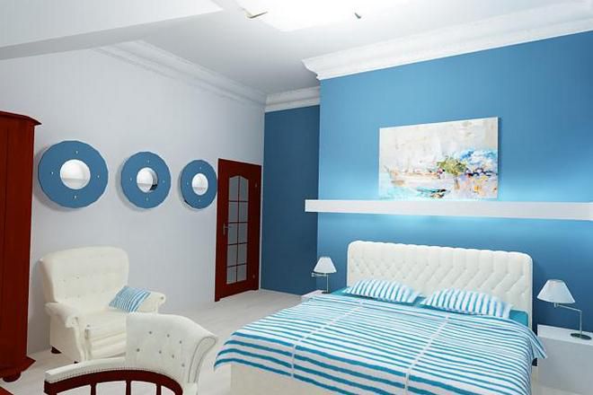 modrá ložnice