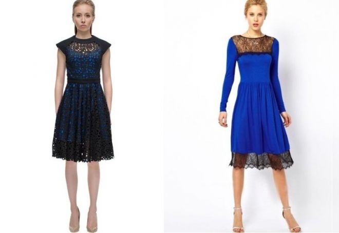 niebieska czarna sukienka 1