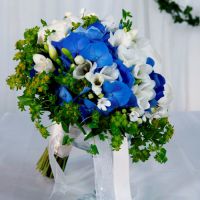 modrá svatební kytice 7