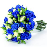 modrá svatební kytice 8