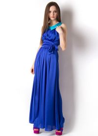 dolga obleka modra 4