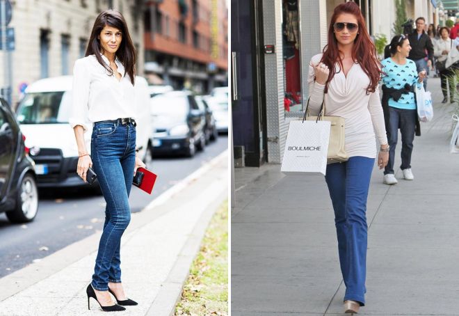 с чем носить женские синие джинсы