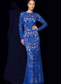 Niebieska koronkowa sukienka4
