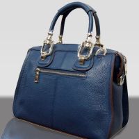 Синя кожена чанта 2