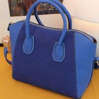 Синя кожена чанта 5