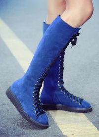 modré semišové boty 5