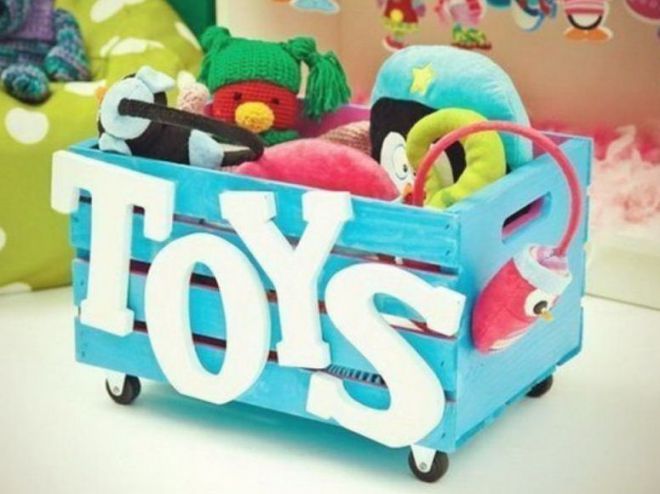 Детские деревянные ящики для игрушек