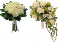 Сватбен букет от бели рози 8