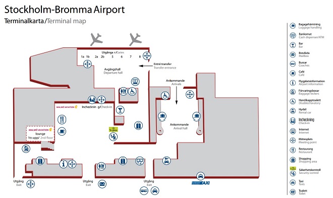 Схема аэропорта Бромма