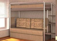 łóżko piętrowe z sofą