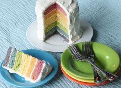 Mavrična torta z naravnimi barvili