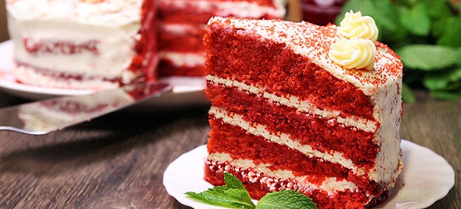 Cake "Red Velvet" na jogurtu