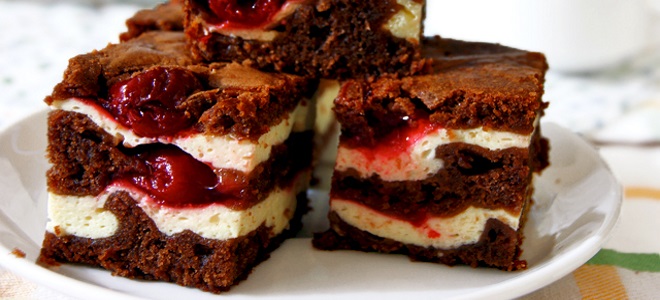 cherry brownie dort