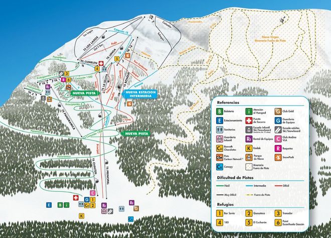 Карта горнолыжного курорта Серро-Байо