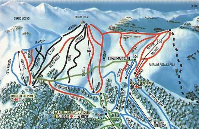 Схема трасс горнолыжного курорта